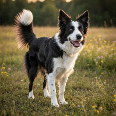 Healthy dog with shiny coat and clear skin, representing good skin barrier health