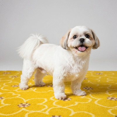 Assortment of dog grooming products on a clean surface